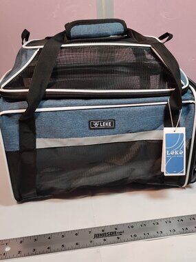 LEKE Small Pet Travel Carrier Under Seat Airline Approved Dog Cat Tote
